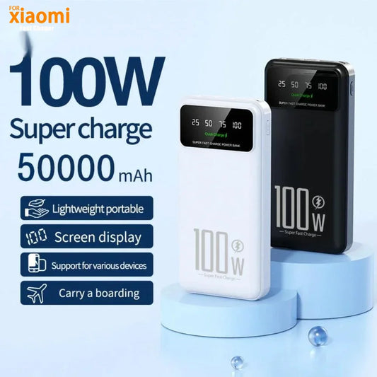 Xiaomi 50000mAh High Capacity 100W Fast Charging Power Bank Portable Charger Battery Pack Powerbank for iPhone Huawei